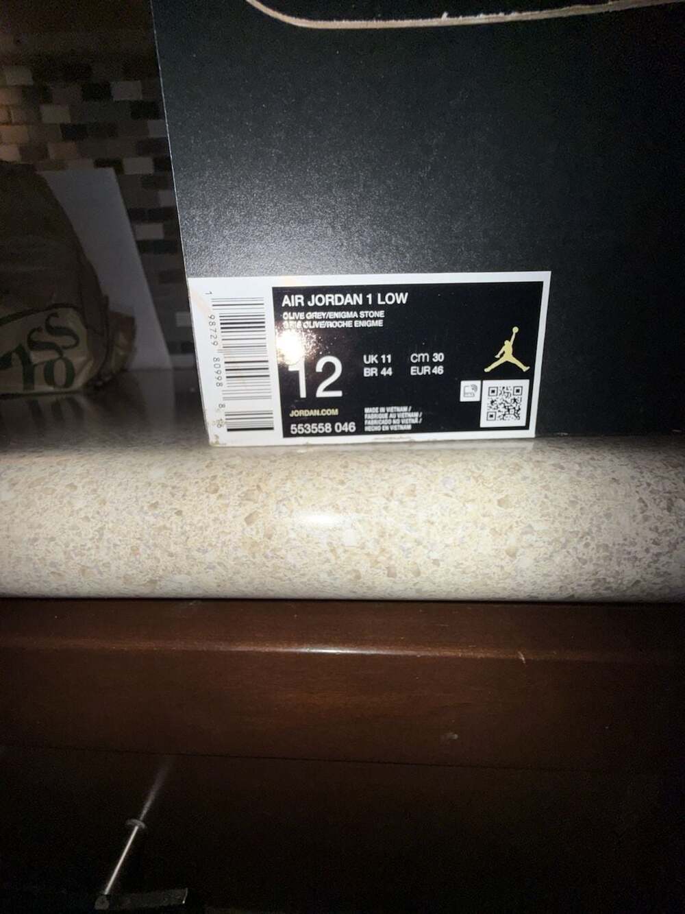 Nike Air Jordan 1 Low Size 12 Olive Grey Enigma Stone